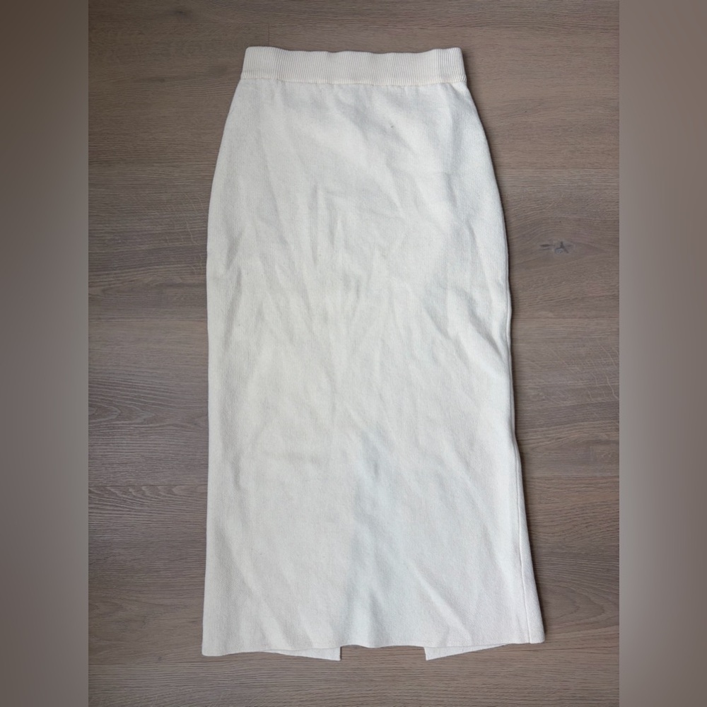 Cream Straight Midi Skirt - Women